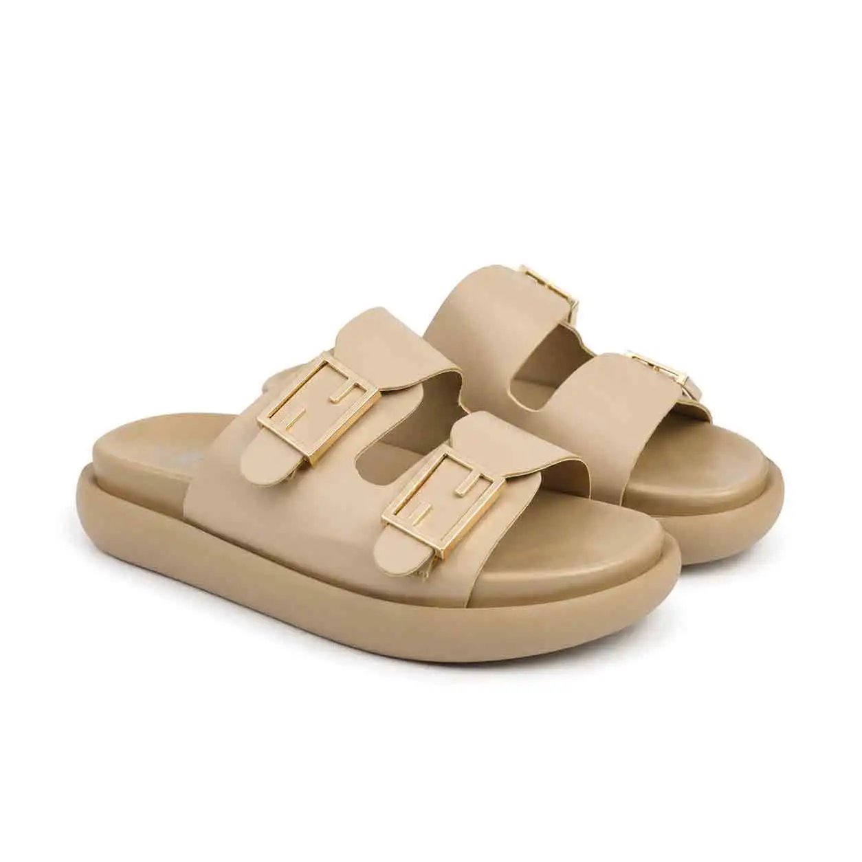 Sandale Compense pour femme 8099 beige miniature